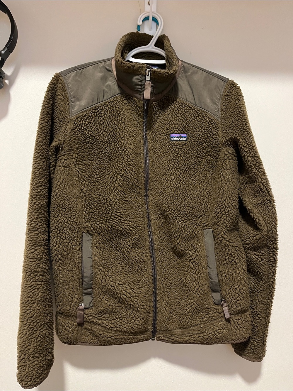 Patagonia Olive Green Sherpa Full-Zip Jacket